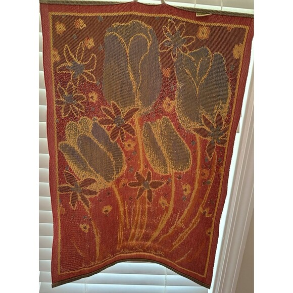 Ekelund Master Weavers Sweden Wall Hanging Tulips Floral  19.5” x  28.5” - Picture 3 of 7